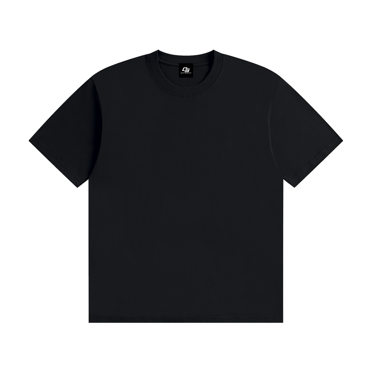 Black Unisex Seamless Cotton T-Shirt front view