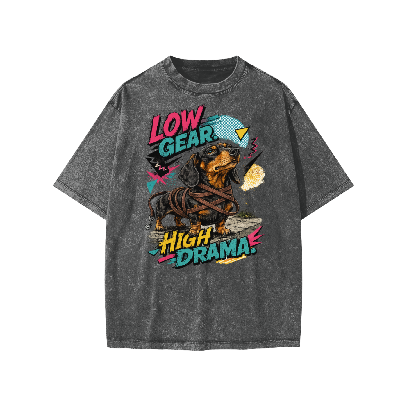 Low Gear High Drama snow-washed kids’ T-shirt in dark grey