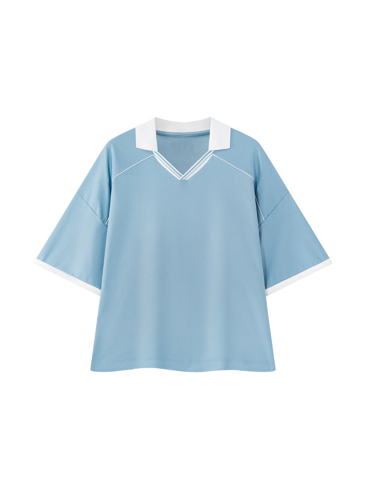 Unisex Collared Piping Boxy Soccer Jersey