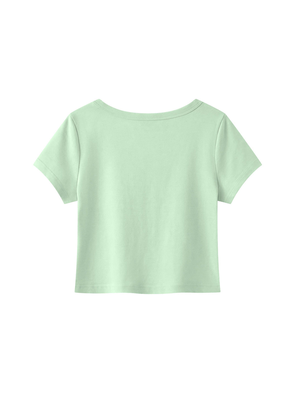 Women's Solid Color Slim Crop T-Shirt