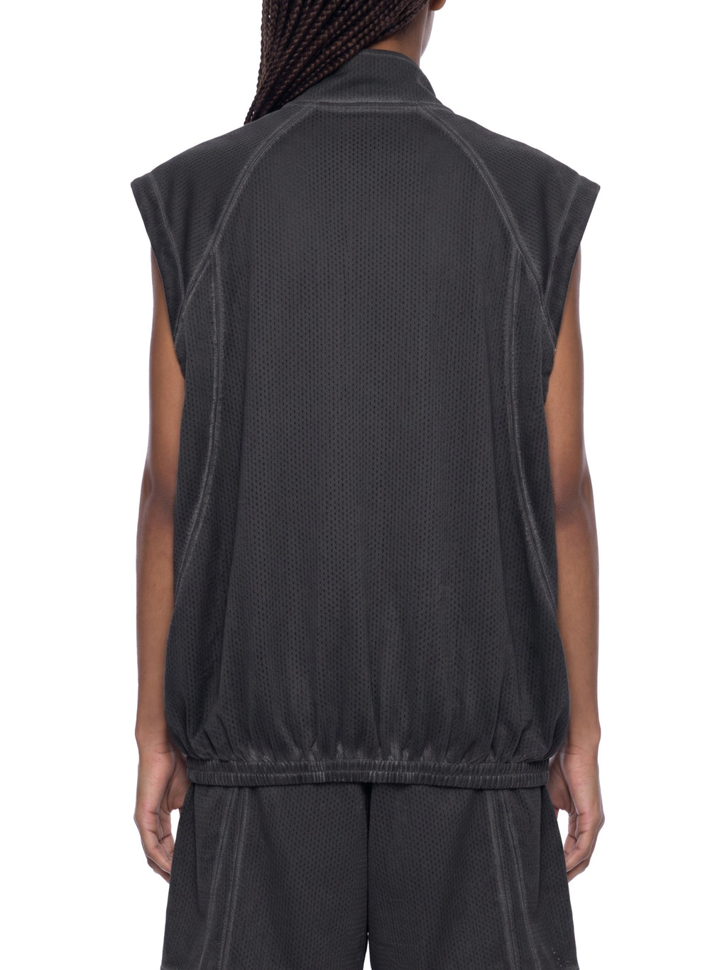Unisex Vintage Wash Mesh Full-Zip Vest