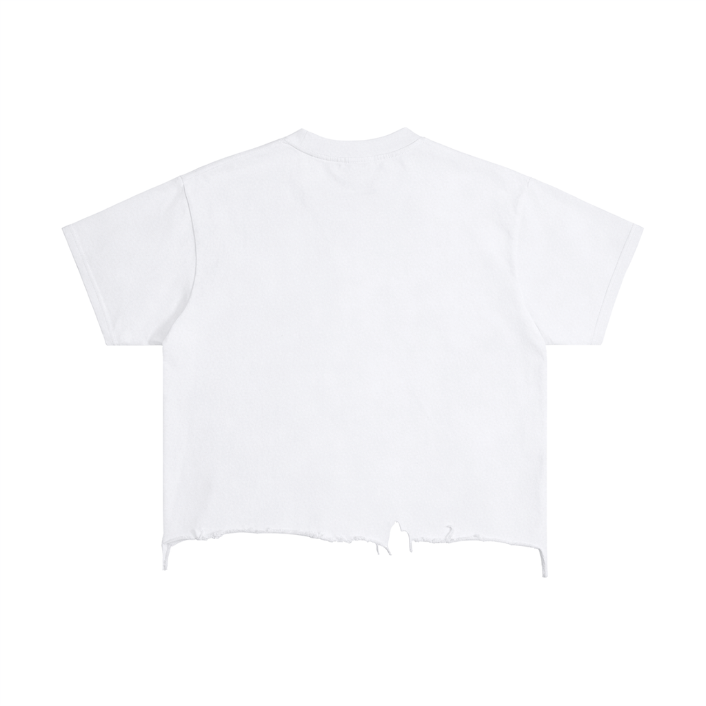Vintage Wash Boxy Distressed-Hem T-Shirt