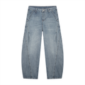Men’s Vintage-Wash Barrel-Leg Jeans