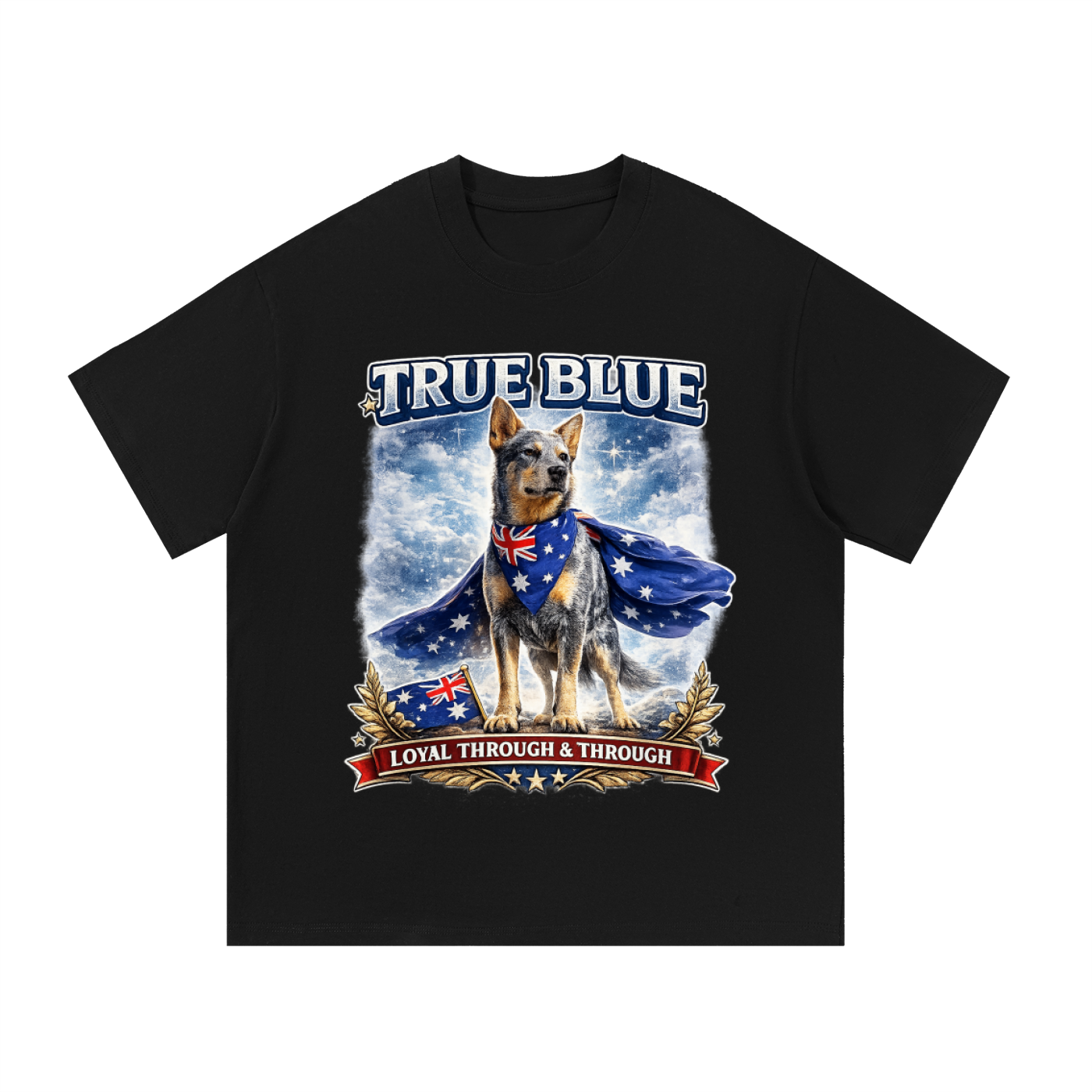 True Blue Aussie Dog Heavyweight Unisex Cotton T-Shirt