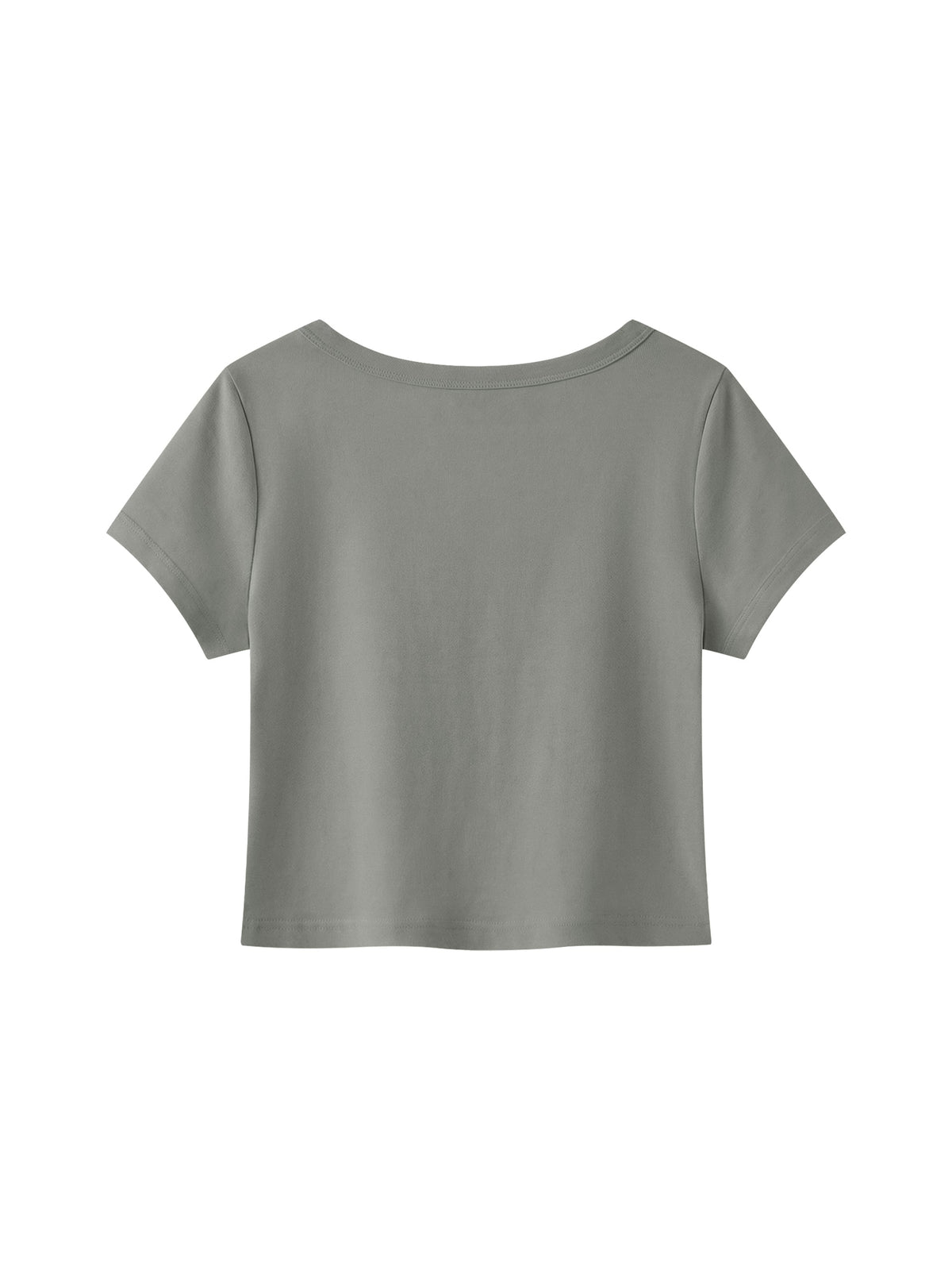 Women's Solid Color Slim Crop T-Shirt