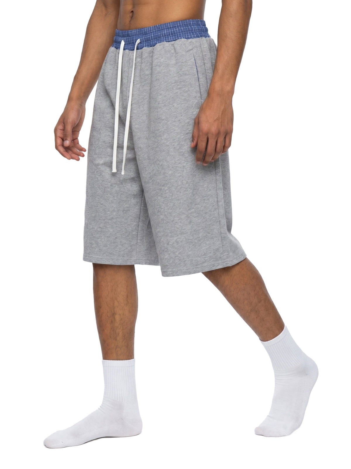 Unisex Plaid Waistband Shorts