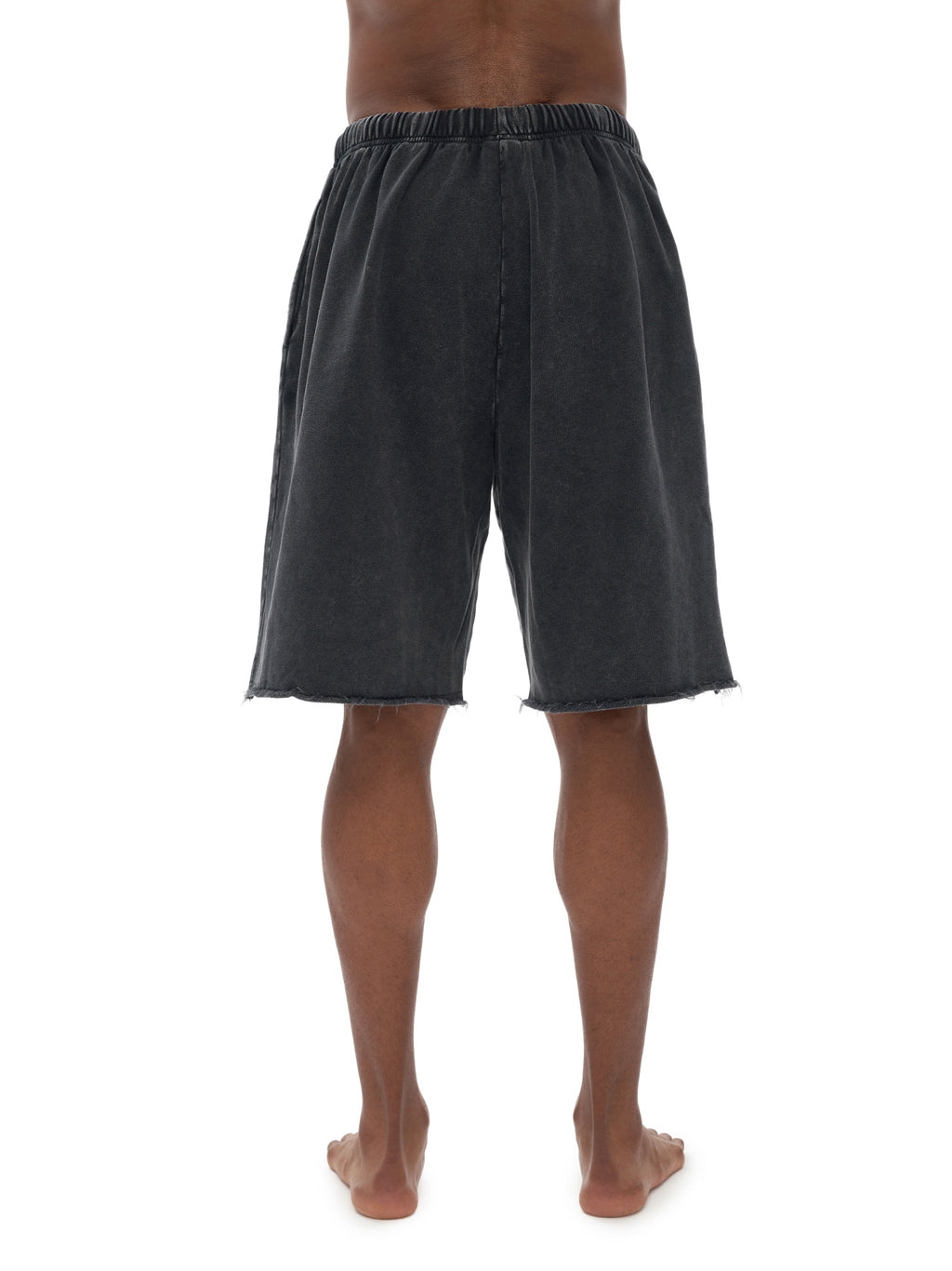 Men’s Snow Washed Raw Hem Shorts