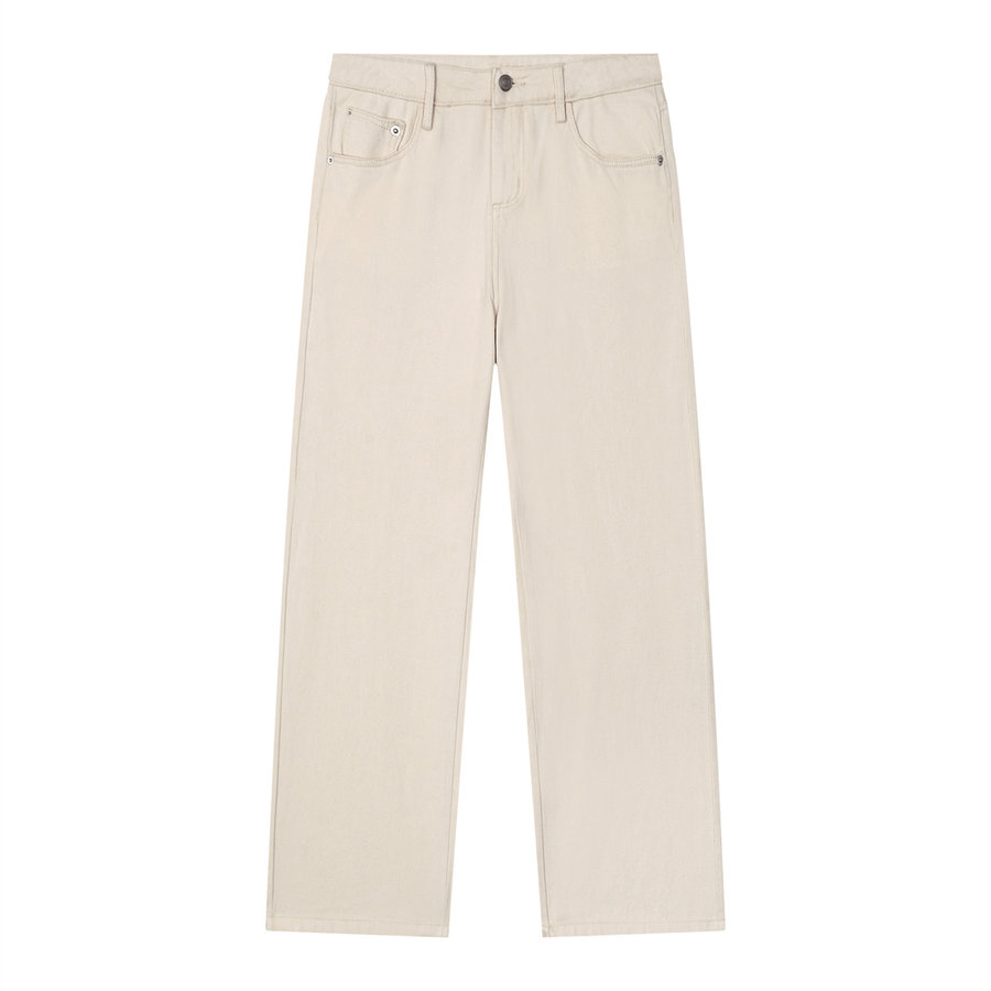 Men’s Vintage Wash Straight Leg Jeans in Apricot — front view