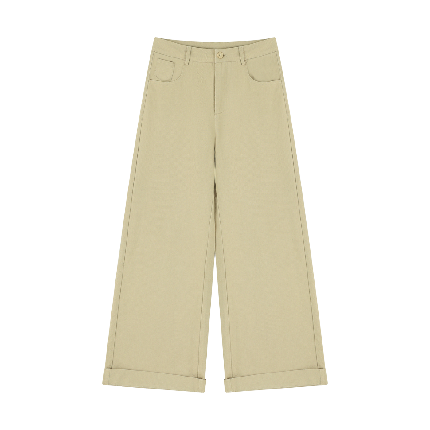 Women’s Tencel Wide-Leg Pants — Khaki front