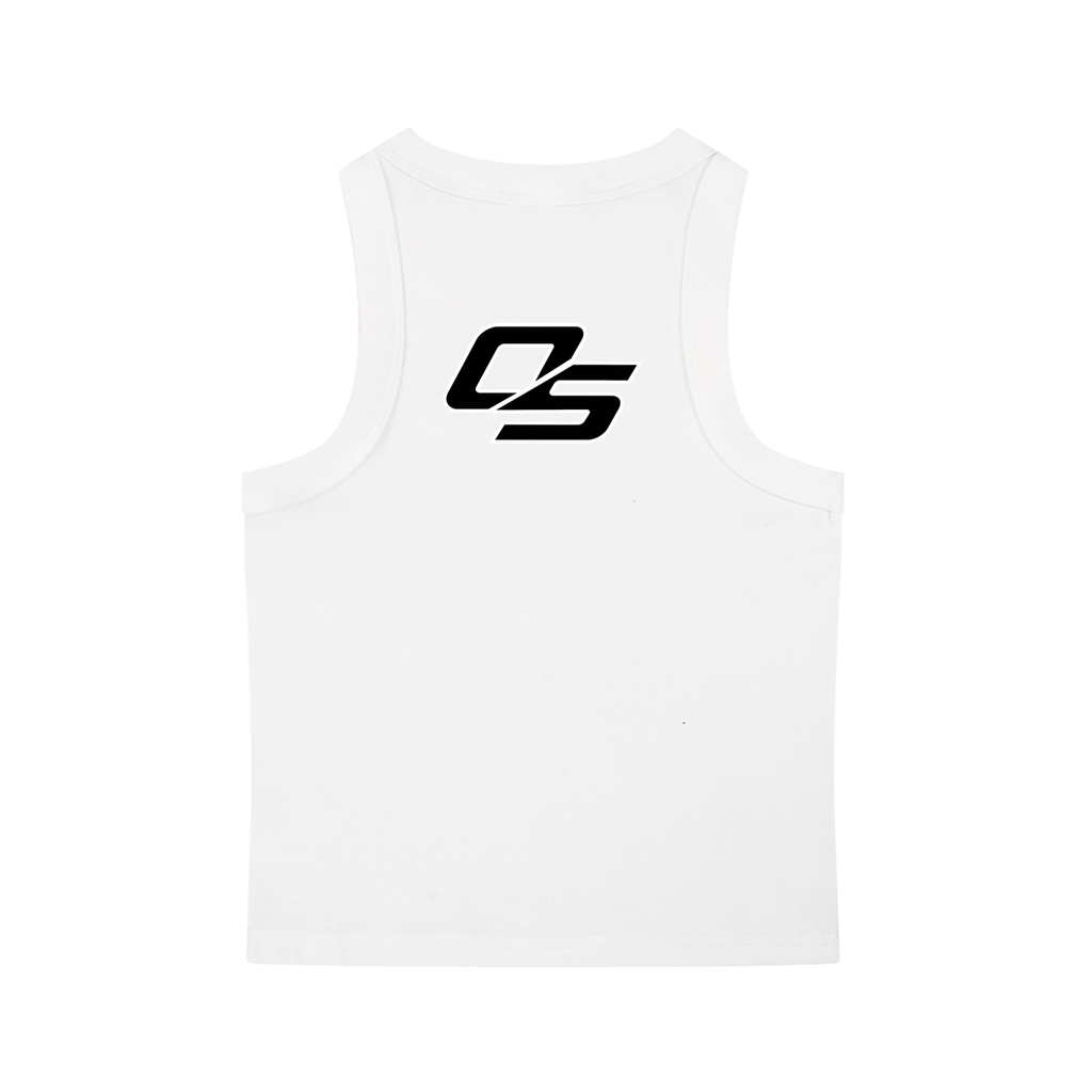 Off Script women’s snow-washed tank top in white – back