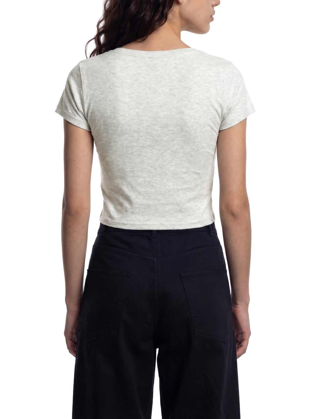 Women's Solid Color Slim Crop T-Shirt