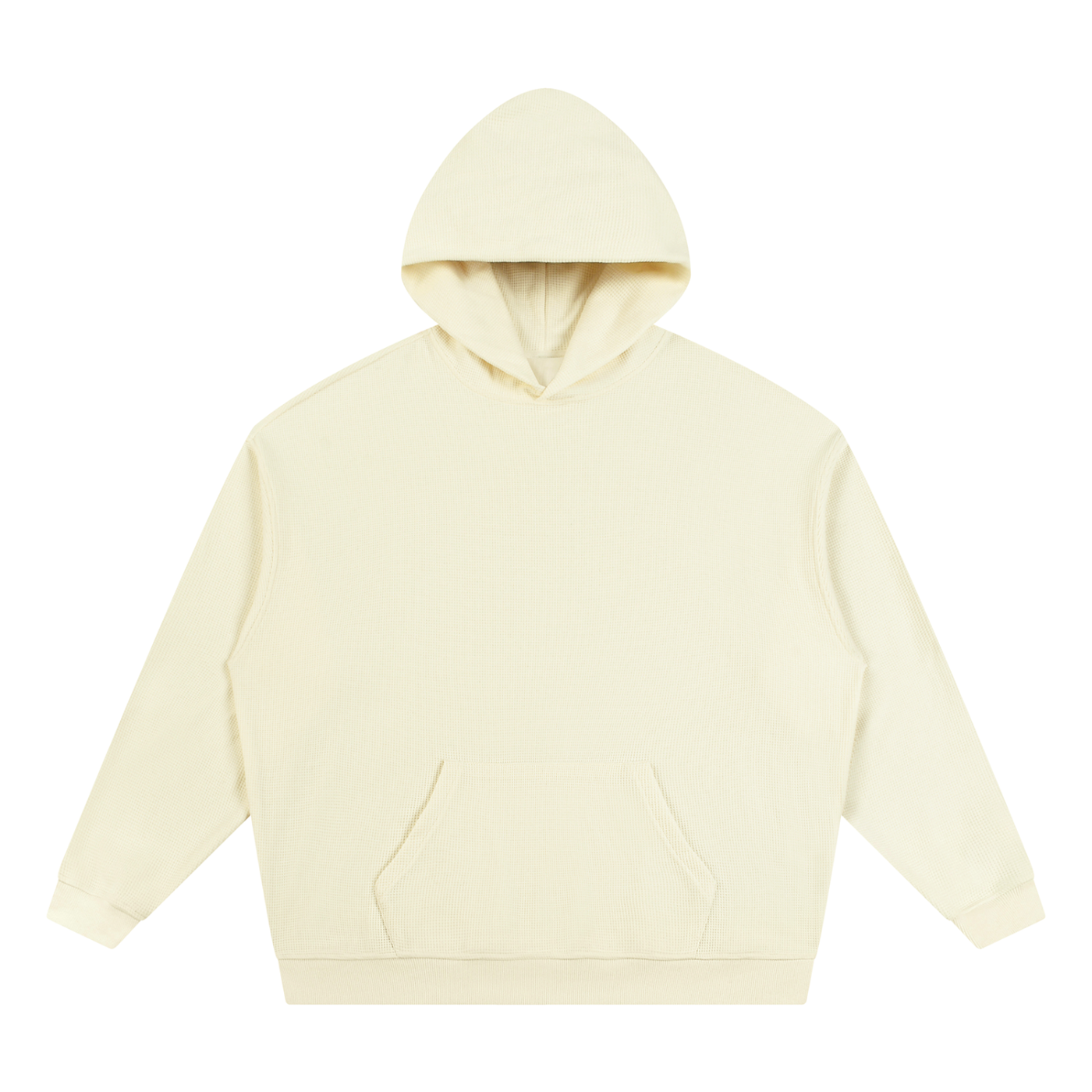 Unisex Waffle Oversized Hoodie in Mild Apricot — front view