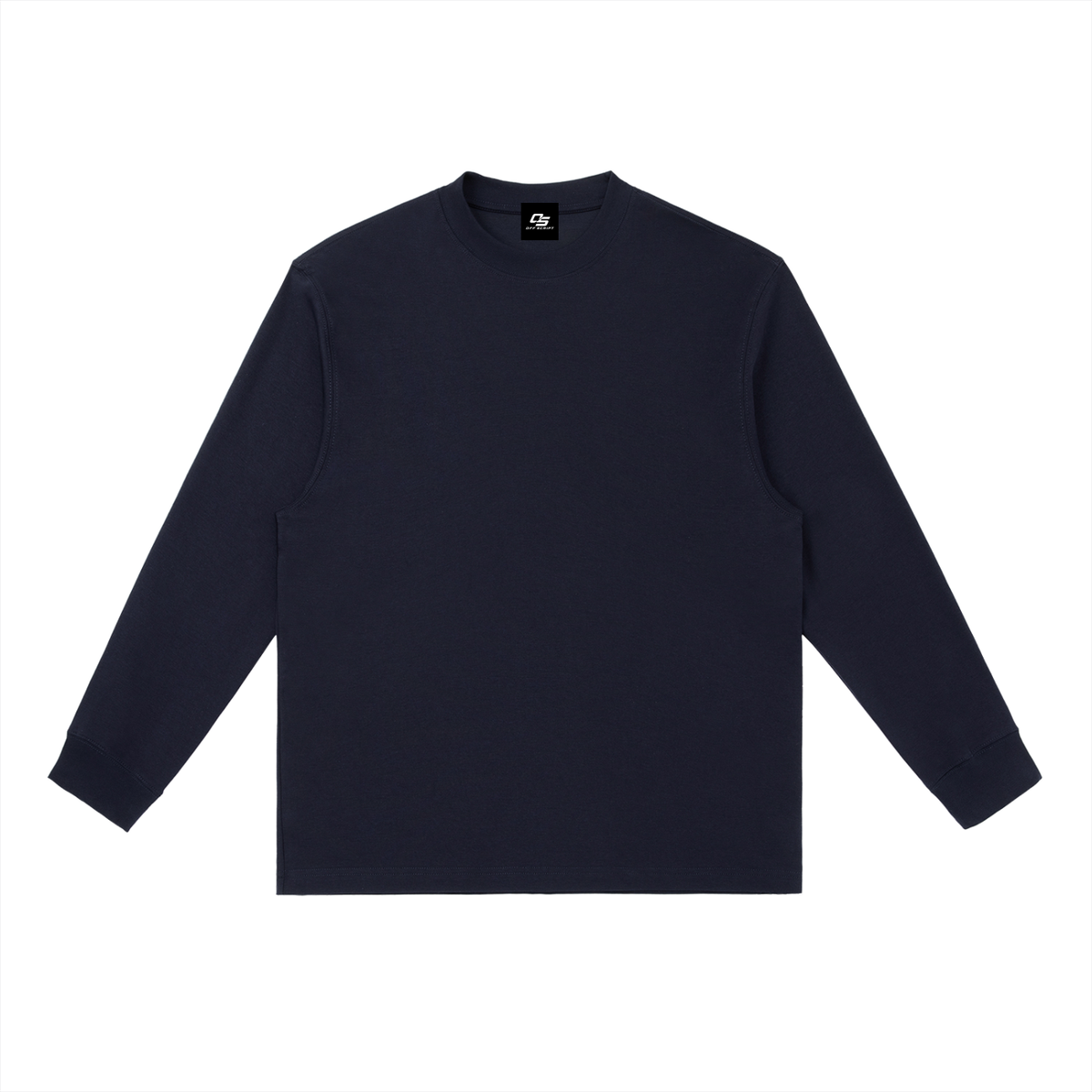 Navy Blue Essential Crewneck Long-Sleeve T-Shirt front product view