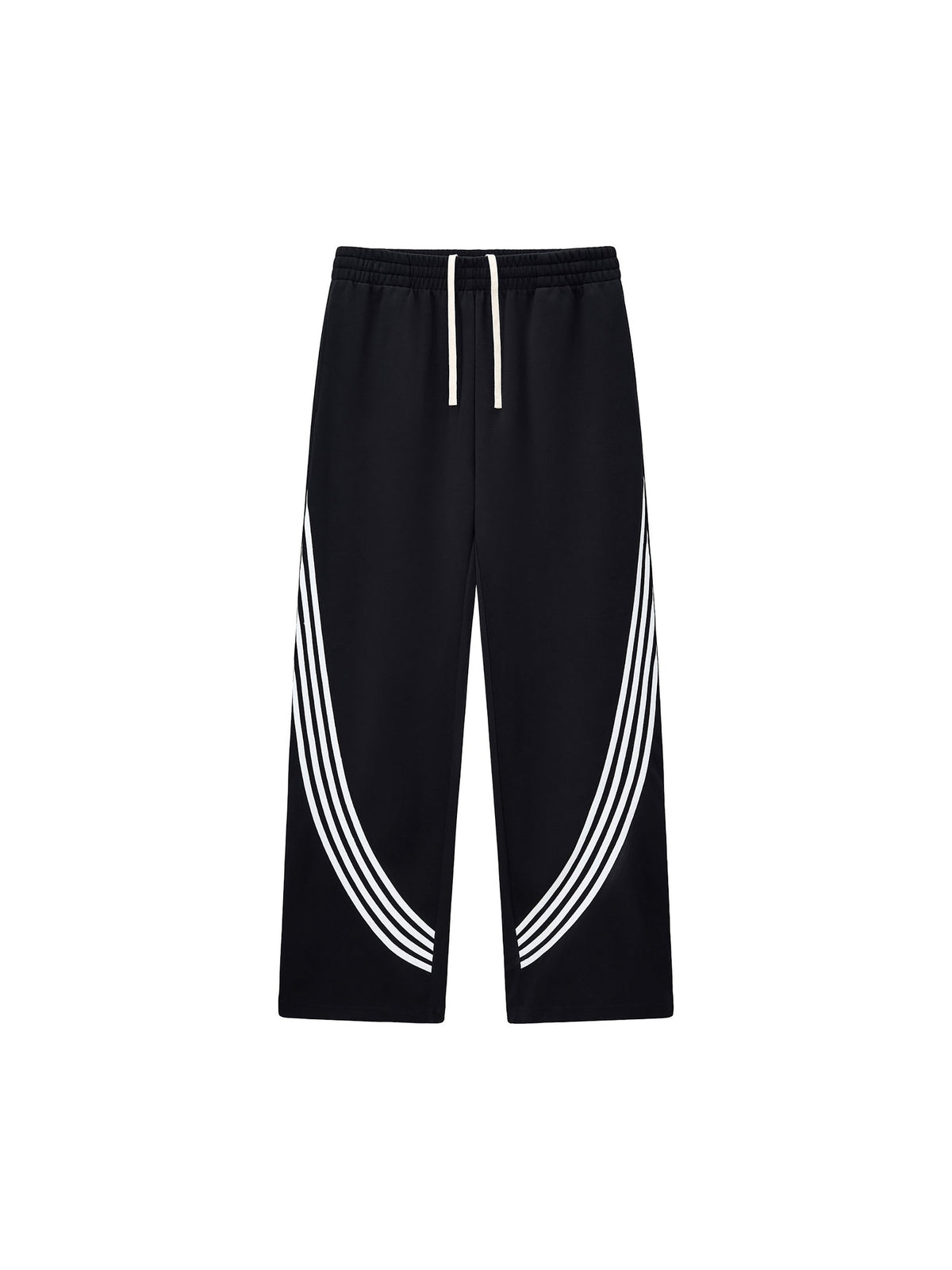 Curved Stripe Straight-Leg Sweatpants
