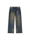 Men's Vintage Wash Wide Leg Denim Jeans