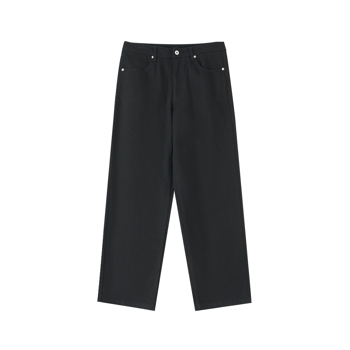 Men’s Heavyweight Cotton Straight-Leg Pants – Black