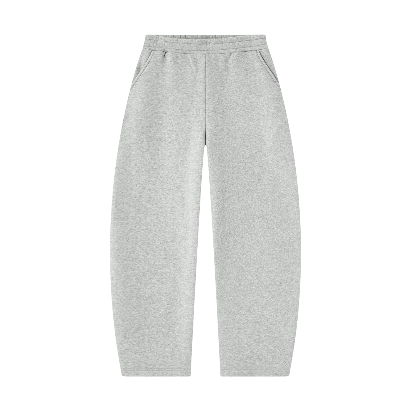 Unisex barrel-leg sweatpants in flower grey