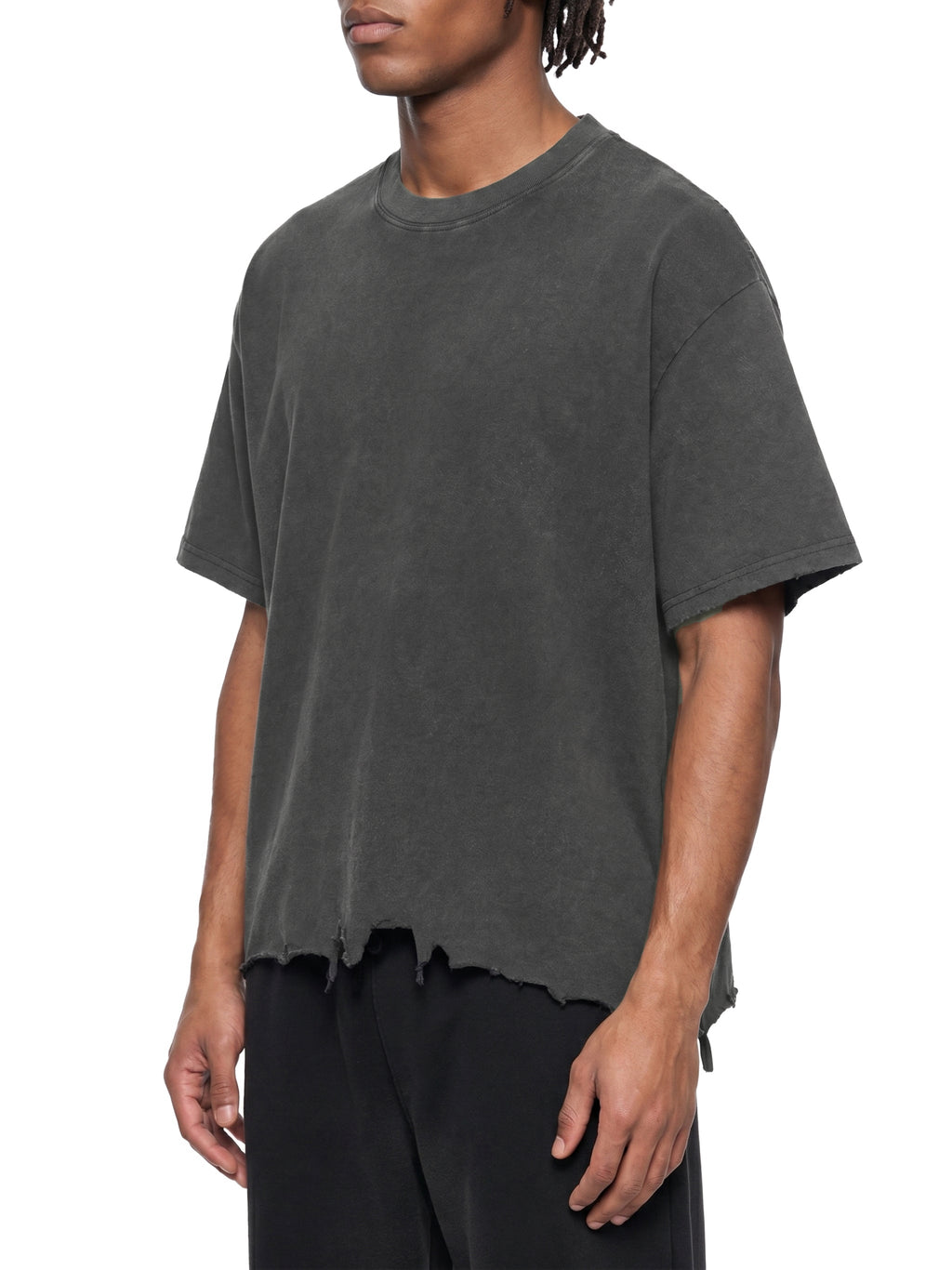 Unisex Vintage-Wash Boxy Distressed-Hem T-Shirt gallery view