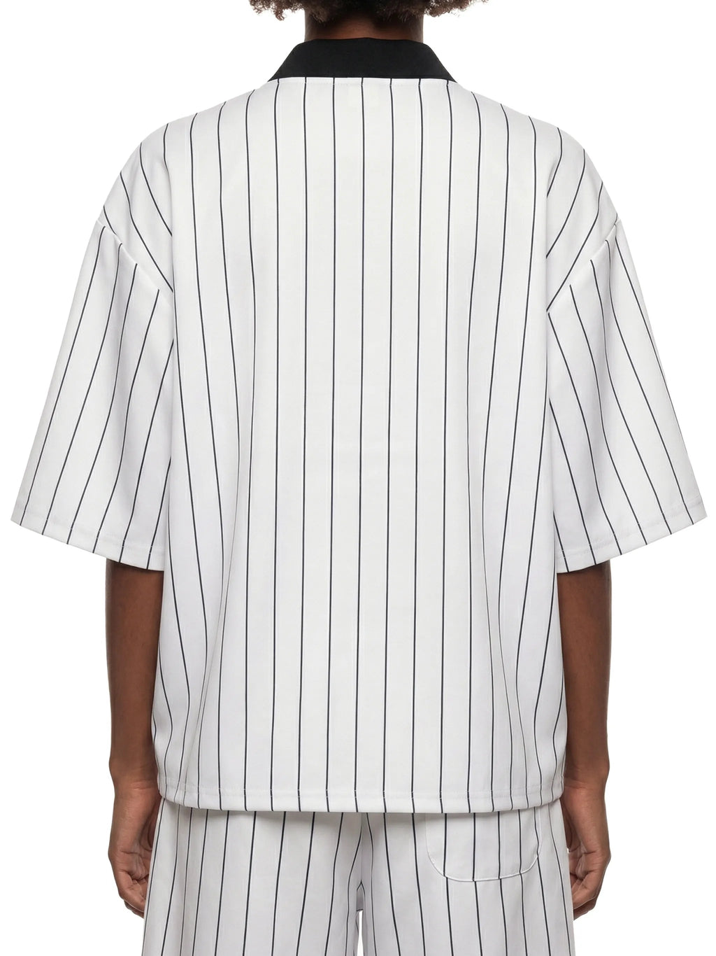 Unisex Striped Full-Zip Baseball Jersey
