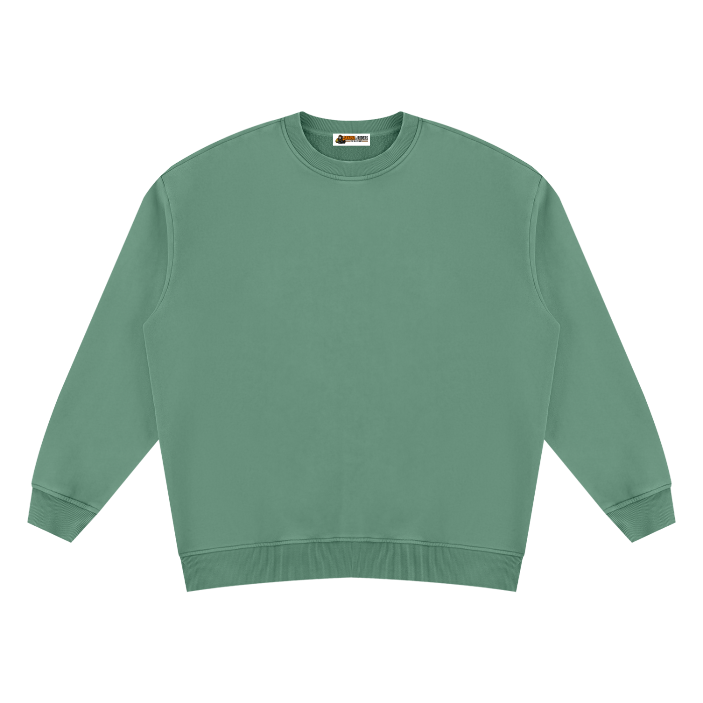 Unisex Vintage Wash Fleece Sweatshirt in Dark Green — front view