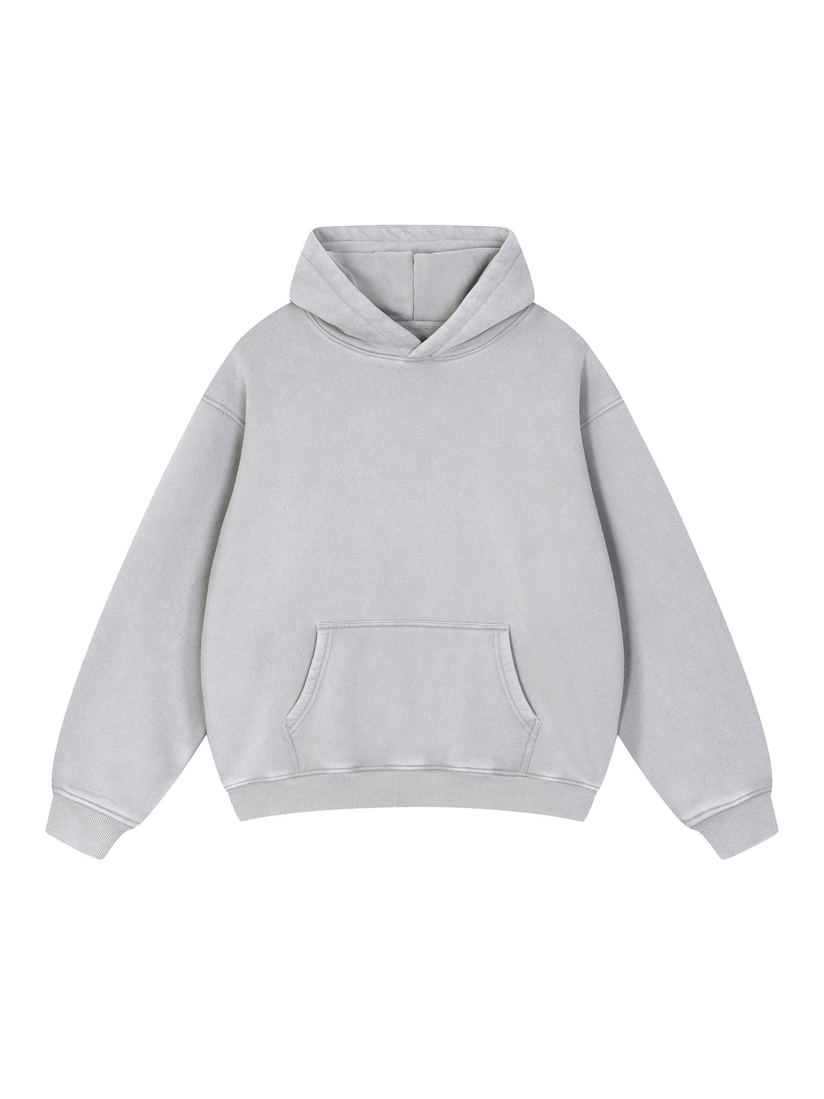 Snow Wash Fleece Oversize Hoodie – Light Grey