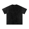 Snow Washed Oversized Cotton T-Shirt - Black front
