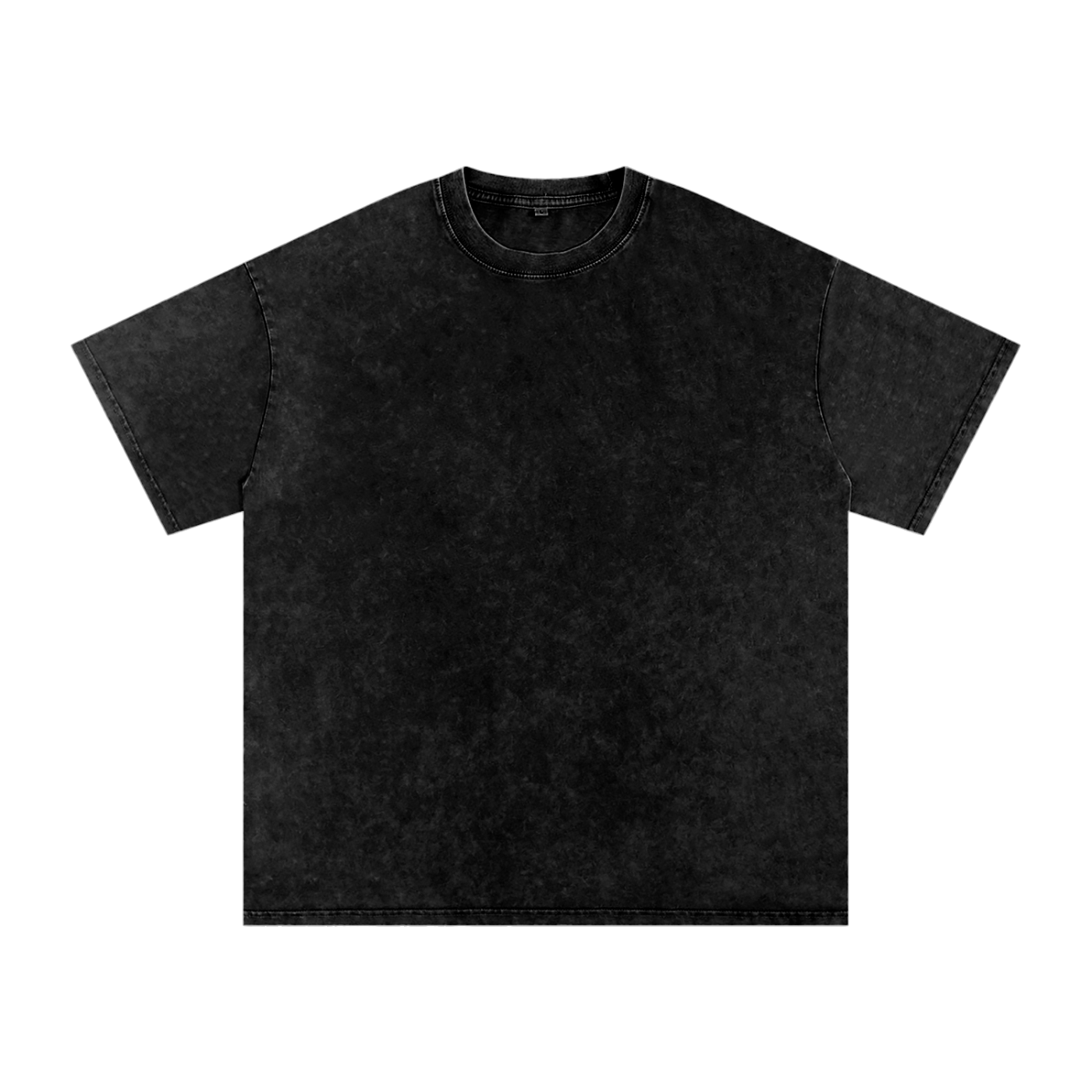 Snow Washed Oversized Cotton T-Shirt - Black front