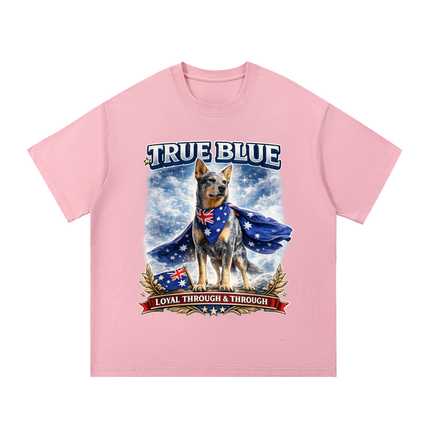 True Blue Aussie Dog Heavyweight Unisex Cotton T-Shirt