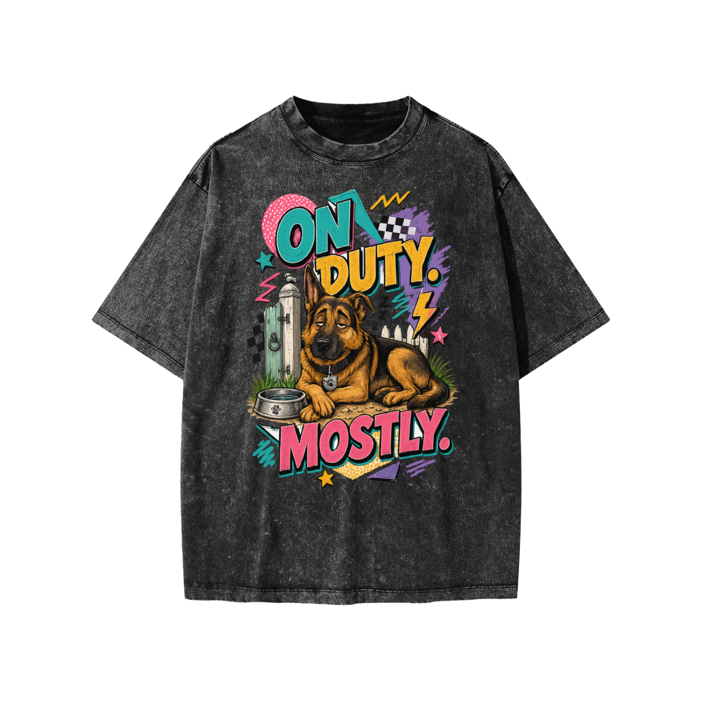 On Duty Mostly snow-washed kids’ T-shirt in black