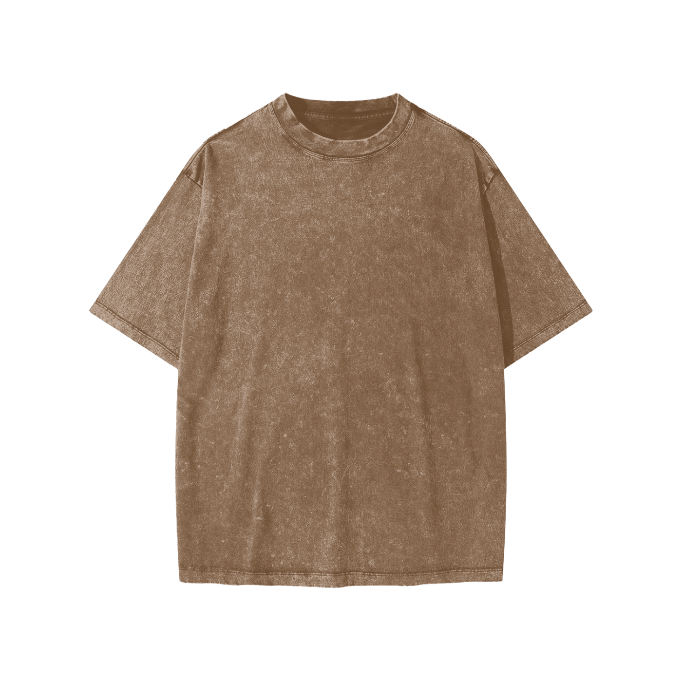 Snow washed kids' T-shirt in Coffee – front view
