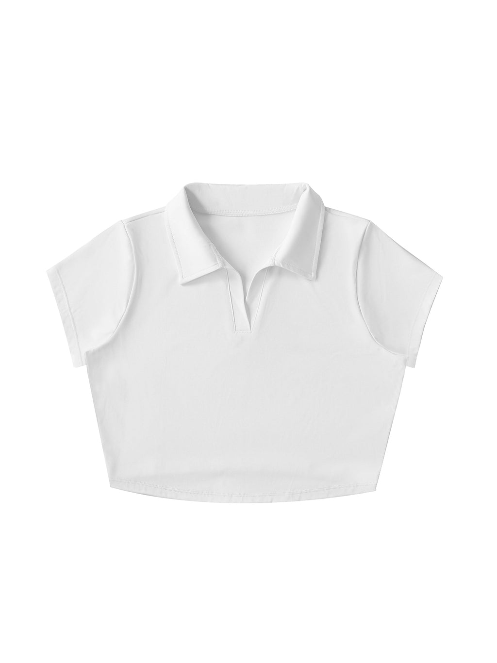 V-Neck Lapel Crop Top