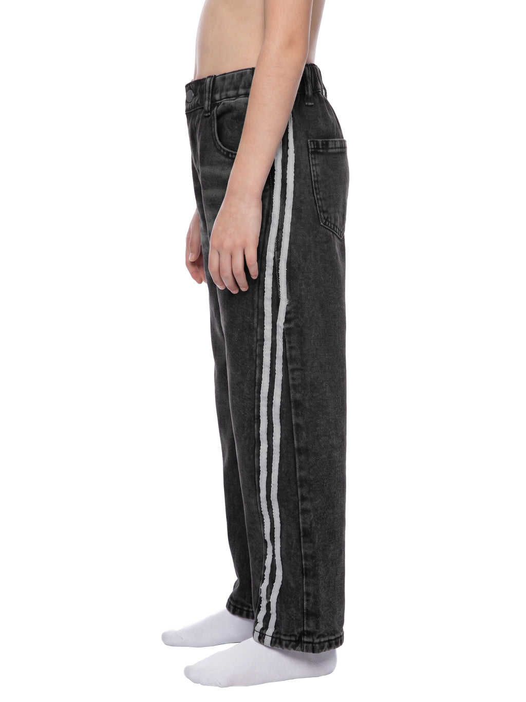 Kids' Vintage-Wash Side-Stripe Jeans