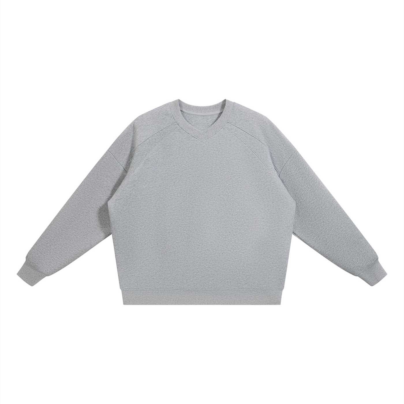 Unisex Oversized V-Neck Sweatshirt – Flower Grey front