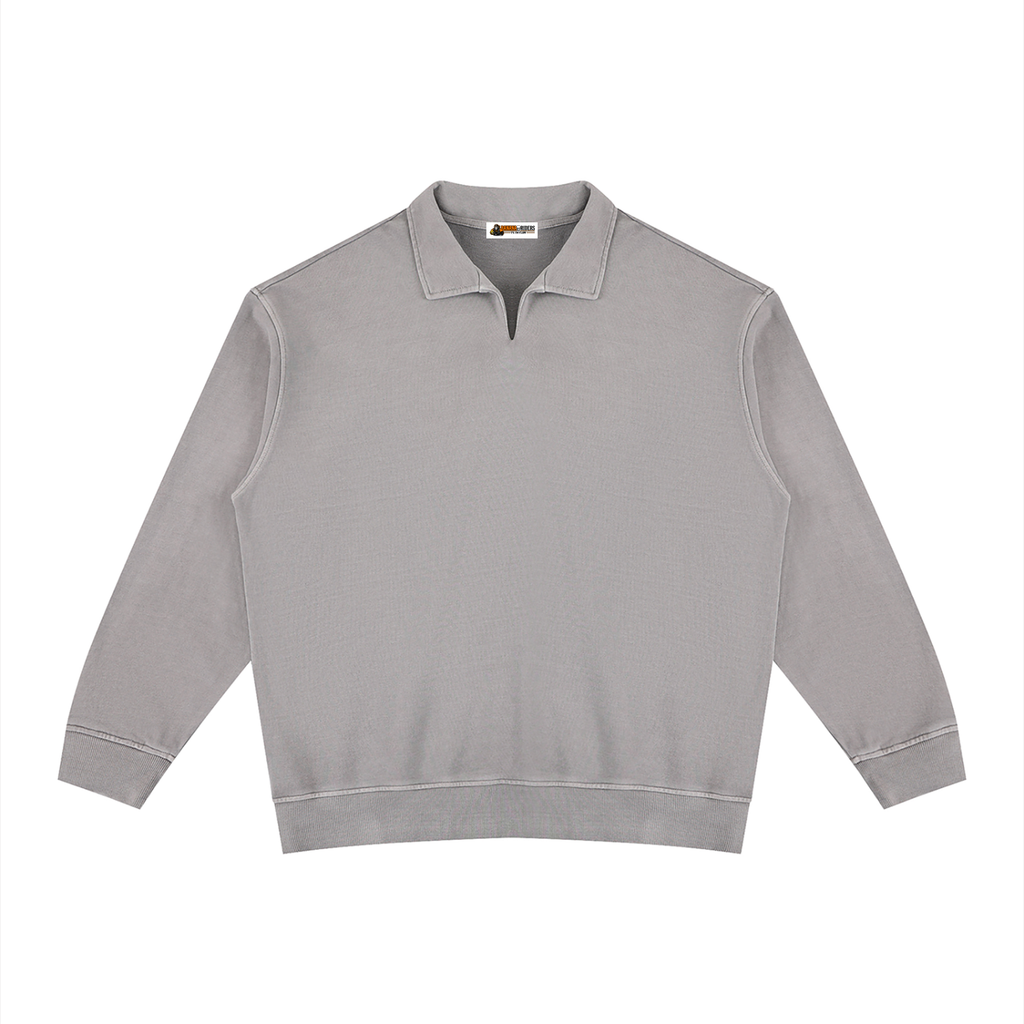 Unisex Vintage Wash Collared Sweatshirt