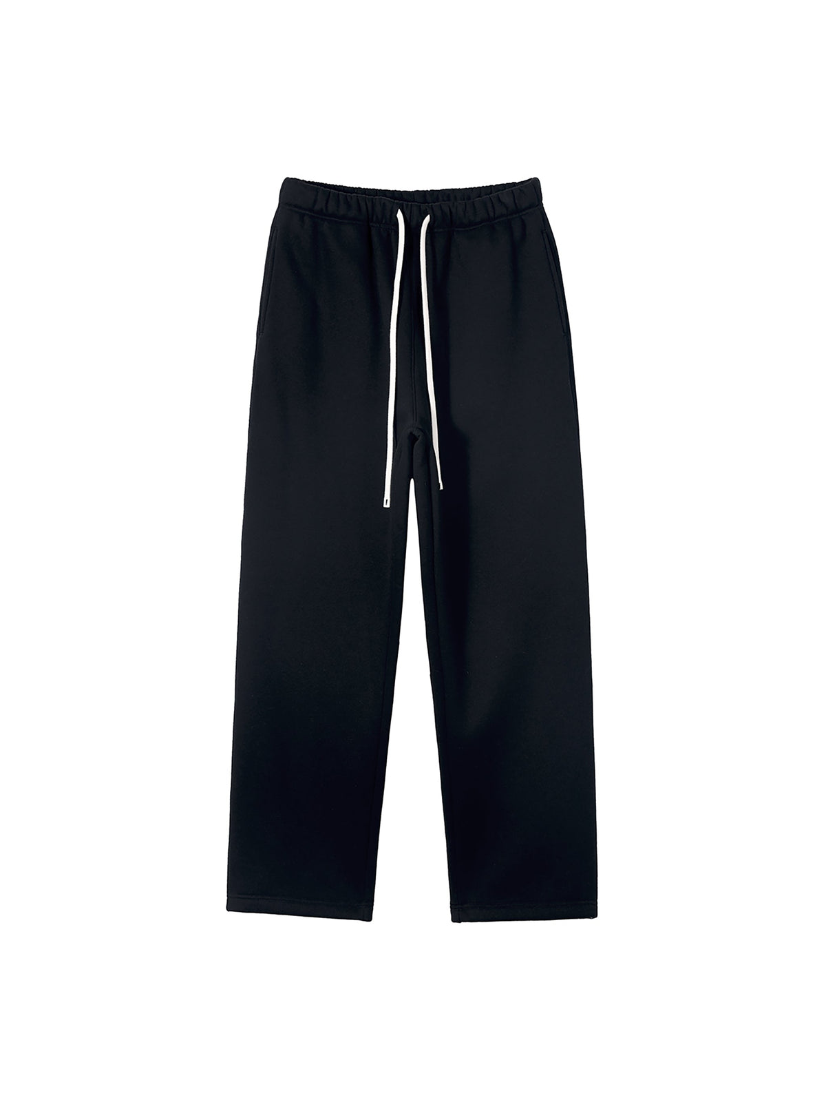 Unisex Solid Colour Fleece Straight-Leg Pants