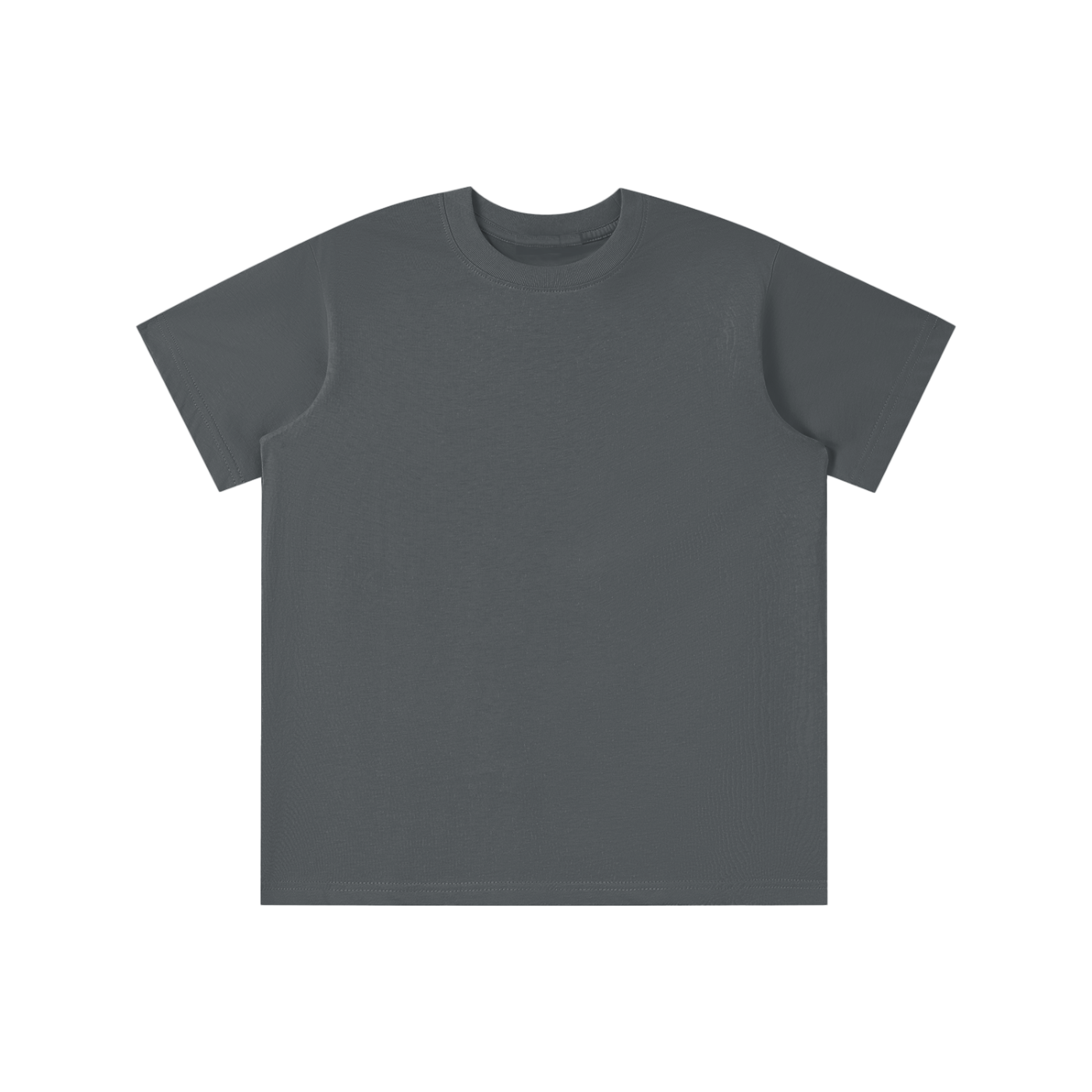 Essential kids’ cotton T-shirt in Carbon Grey — front view