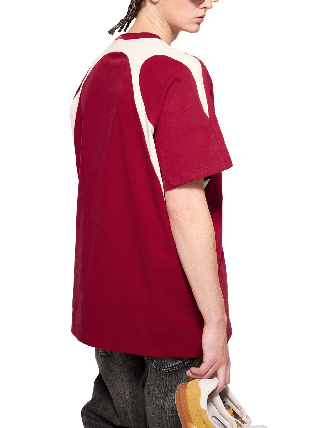 Contrast Panel Cotton T-Shirt