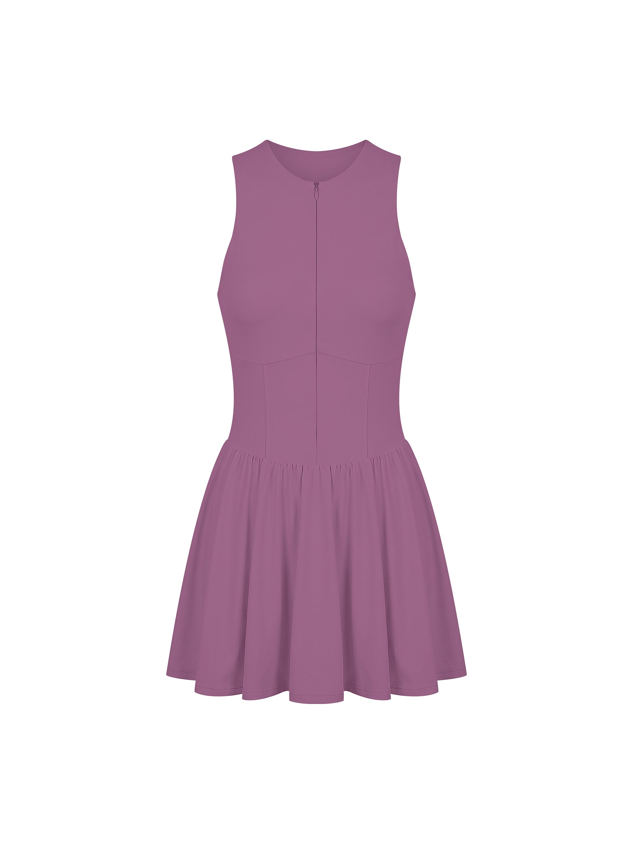 Women’s Ruched Sleeveless Full-Zip Dress