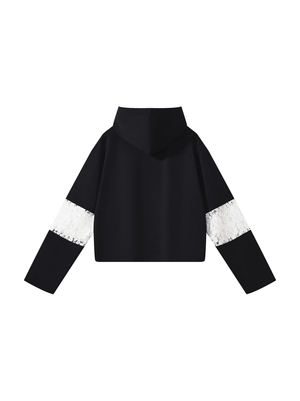 Women’s Cropped Lace-Panel Hoodie