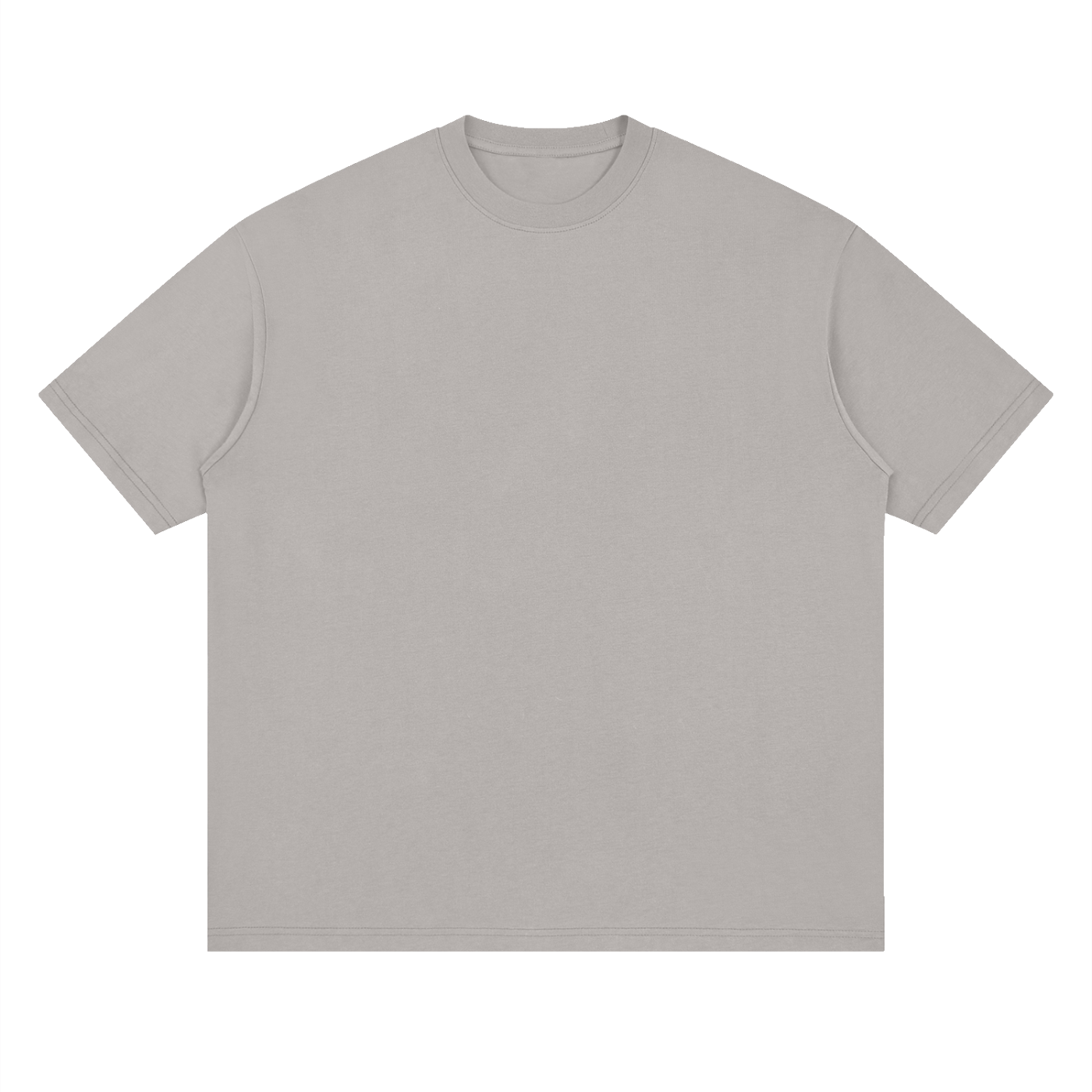 Streetwear Loose Drop Shoulder T-Shirt - Light Gray front