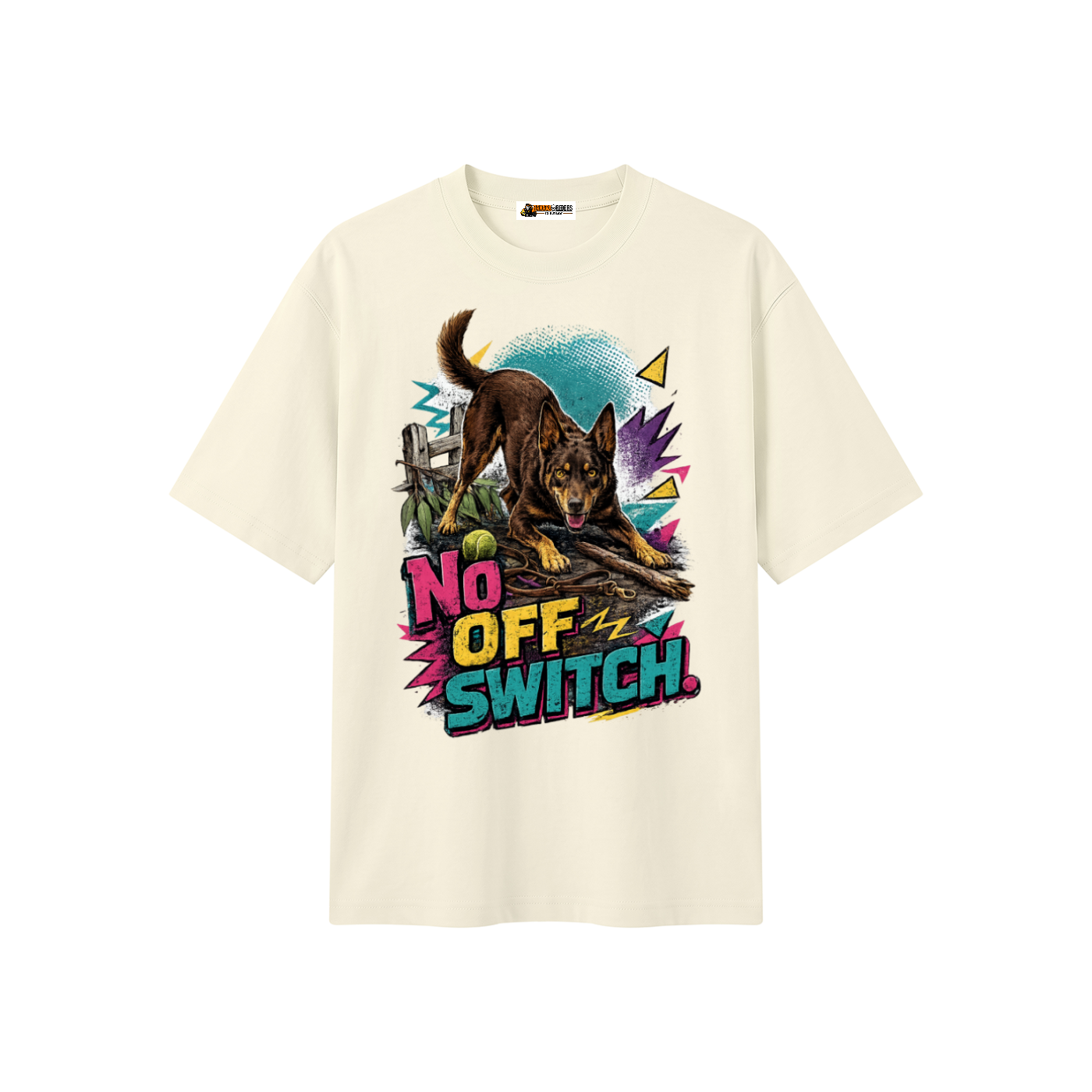 No Off Switch Unisex Heavyweight Oversized T-Shirt