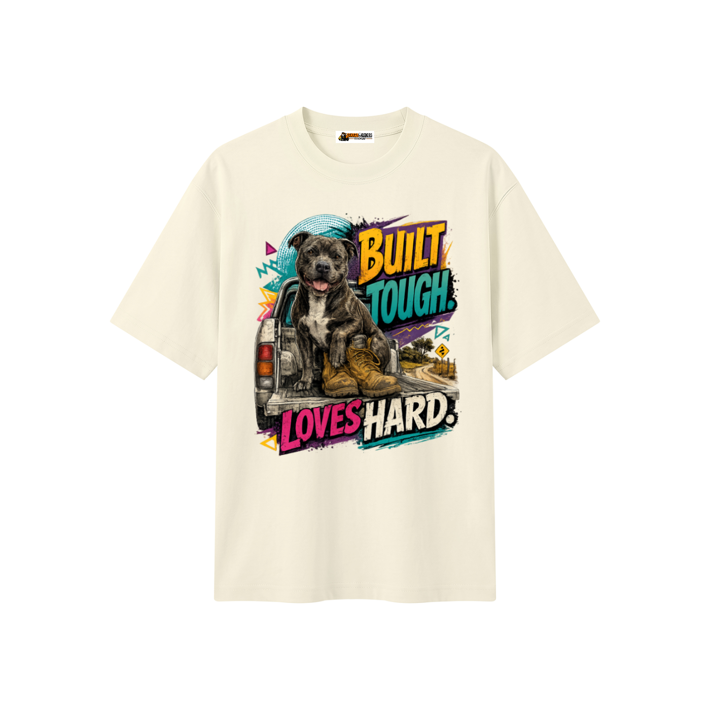 Built Tough Loves Hard Unisex Heavyweight Oversized T-Shirt