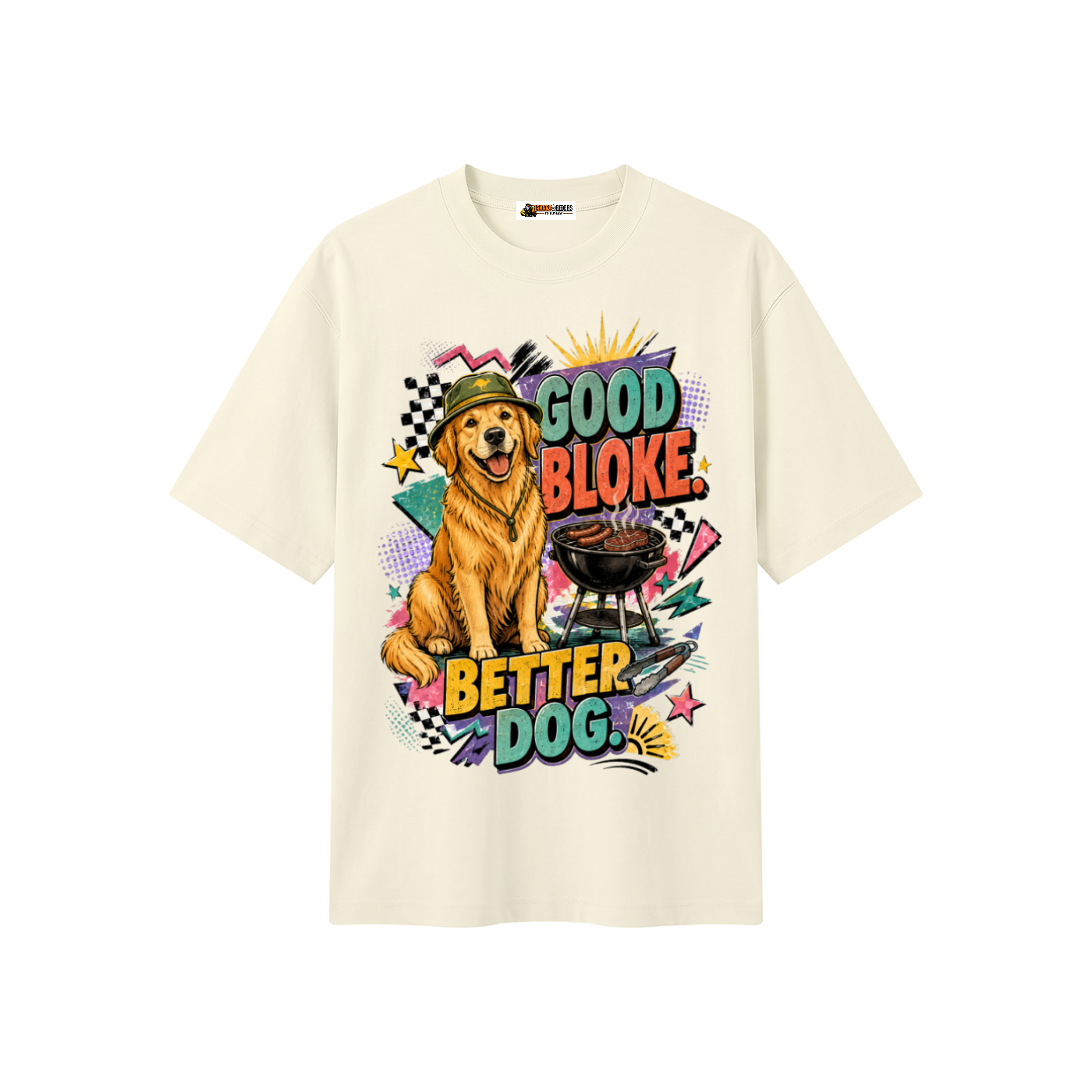 Good Bloke Better Dog Unisex Heavyweight Oversized T-Shirt
