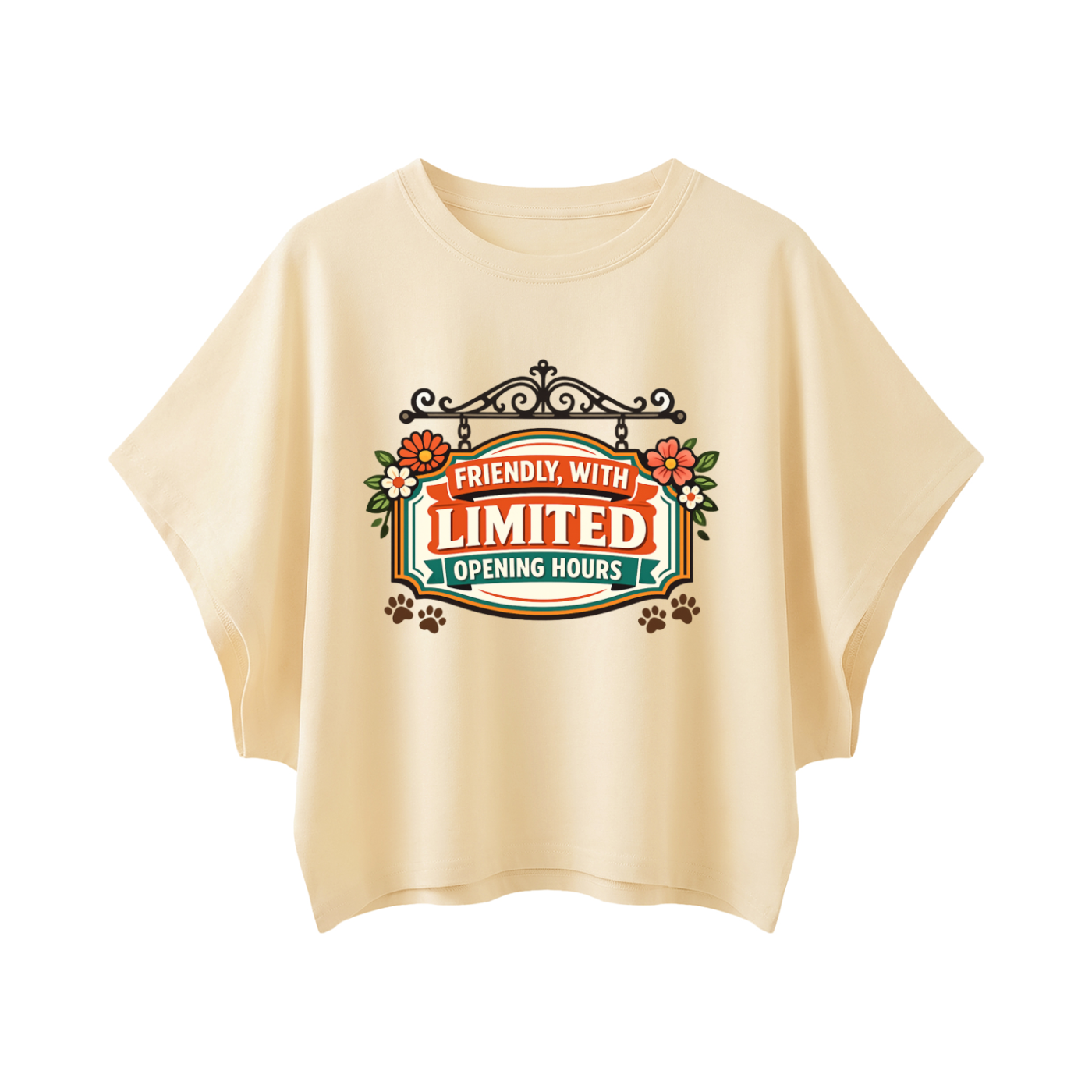 Friendly Limited Women's Cropped Dolman T-Shirt