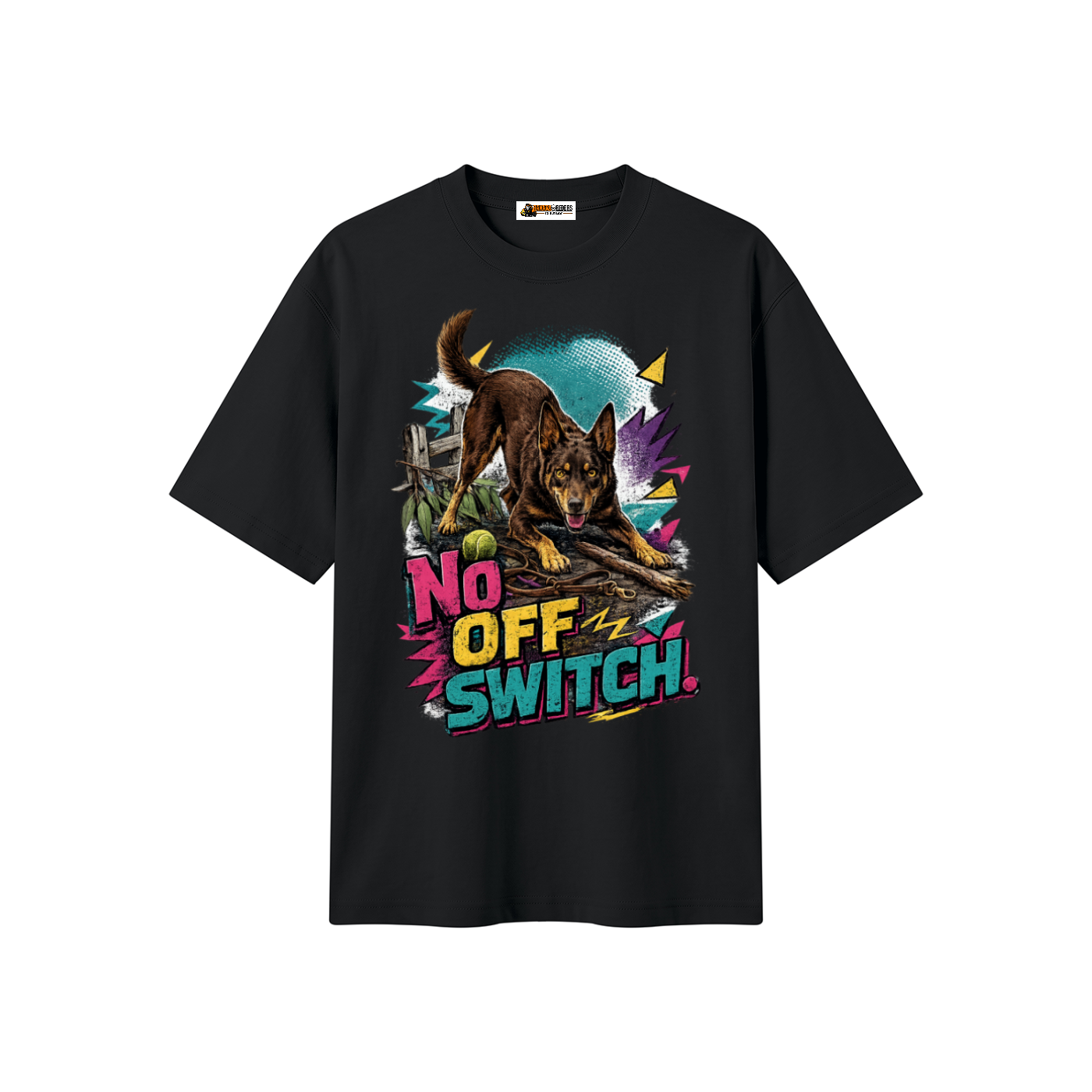 No Off Switch Unisex Heavyweight Oversized T-Shirt