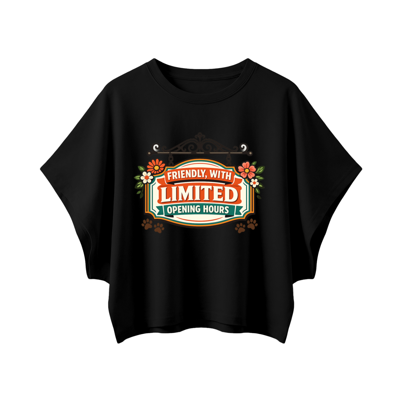 Friendly Limited Women's Cropped Dolman T-Shirt