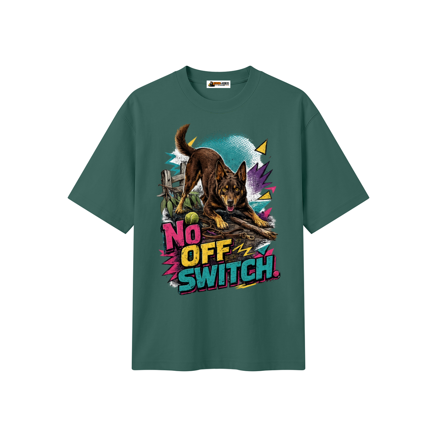 No Off Switch Unisex Heavyweight Oversized T-Shirt