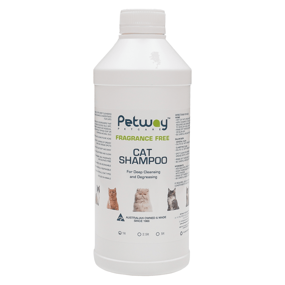 Petway Fragrance Free Cat Shampoo 1L