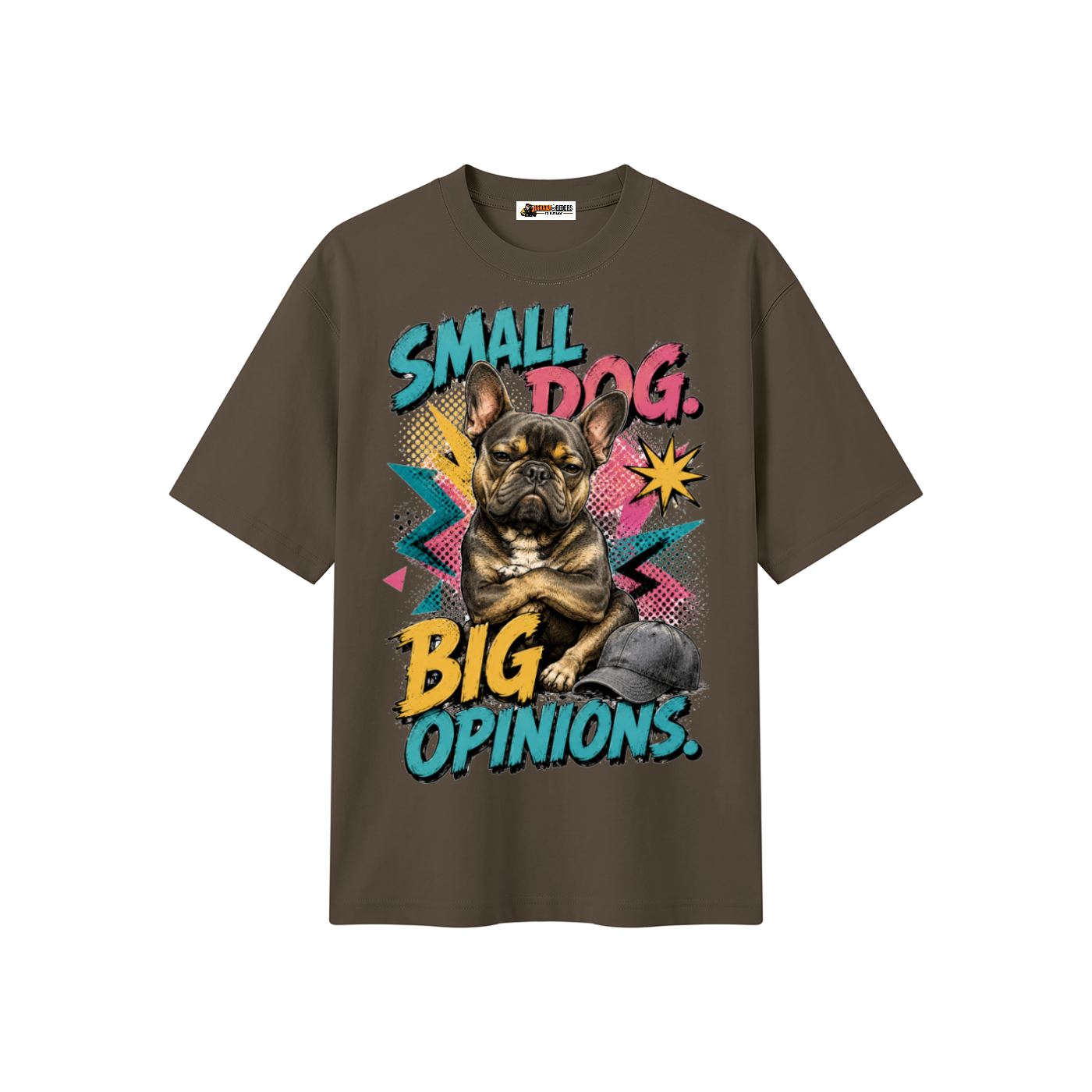Small Dog Big Opinions Unisex Heavyweight Oversized T-Shirt