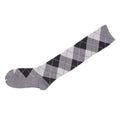 Knee High Socks Grey Diamond Check Ladies Long Womens AU Stock